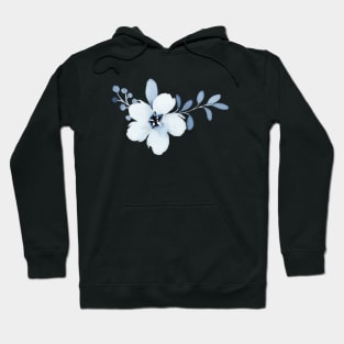 Blue Watercolor Wild Flower Hoodie